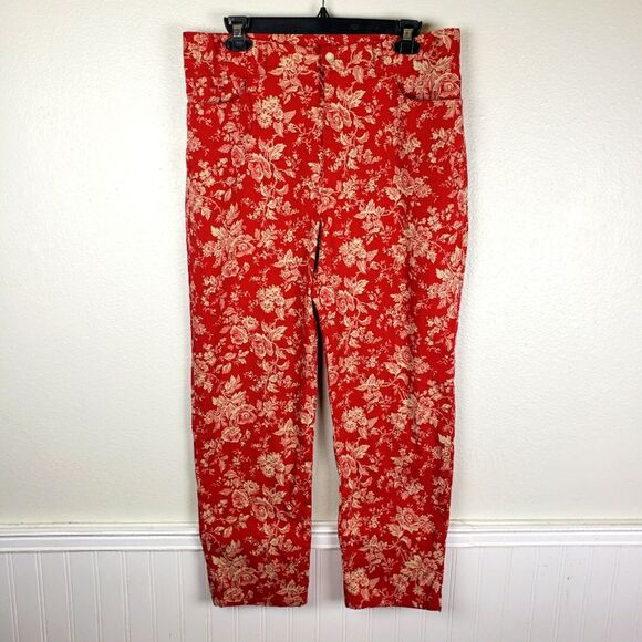 Lauren Ralph Lauren Pants - Women's Lauren Ralph Lauren Green Label Red White Floral Spring Pants Size 14